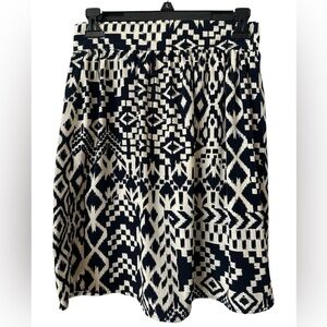 MAUDE Anthropology Navy and Cream Midi Skirt size S